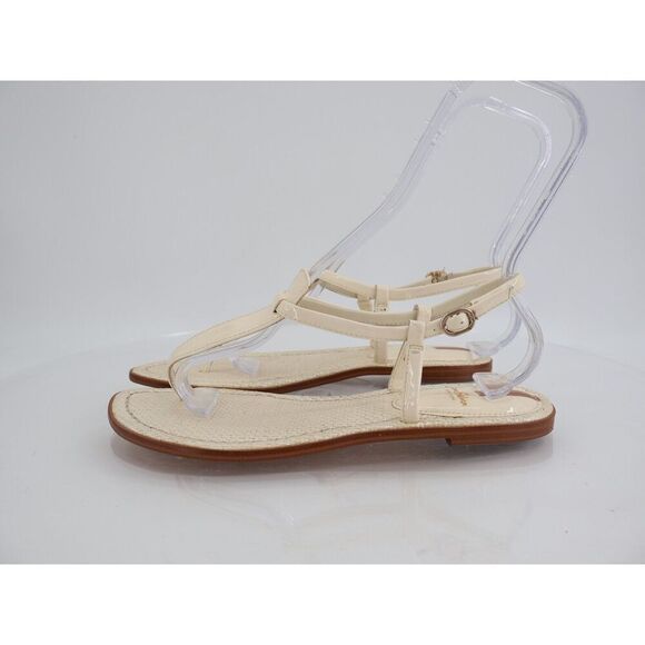 Sam Edelman Women Gigi Patent Slingback Thong Sandals Size 9.5M Ivory Flats - Picture 8 of 10